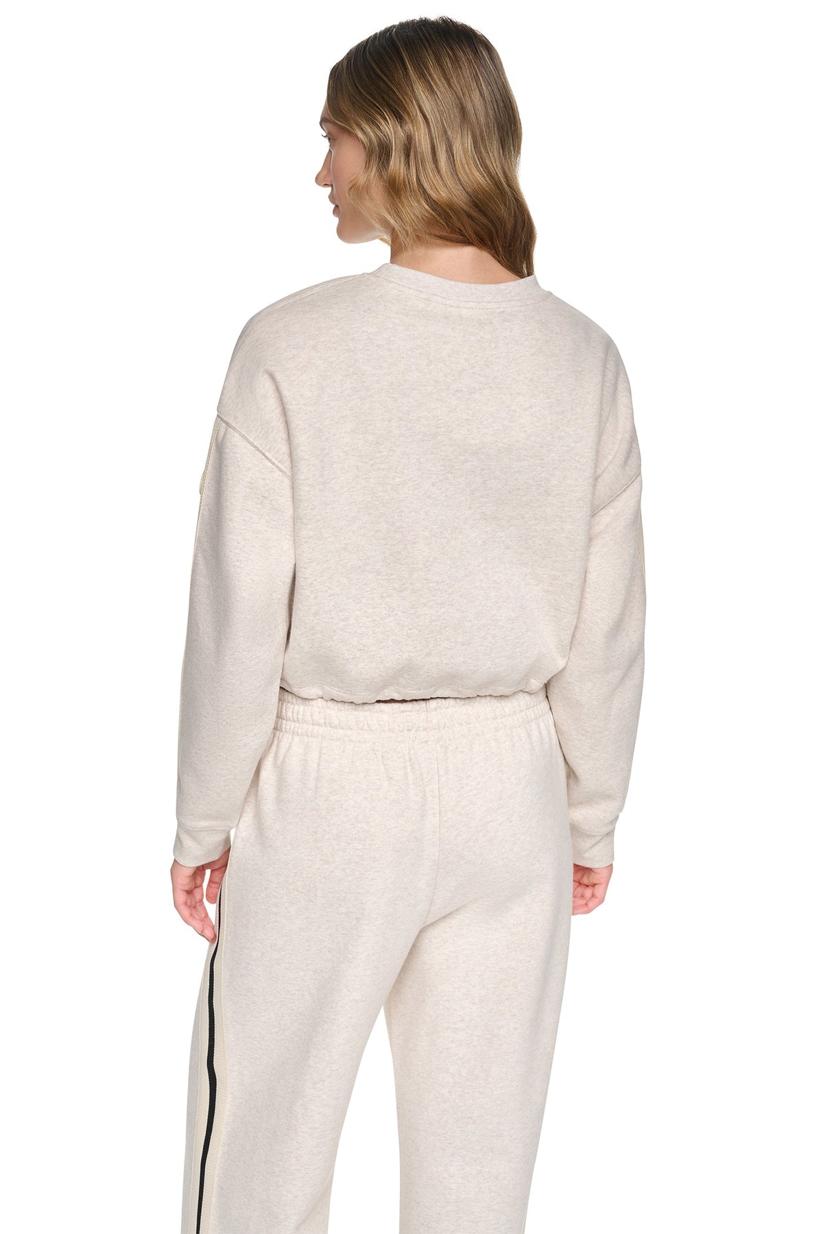 CROPPED STRIPED SWEATSHIRT - Cortado Heather | DKNY