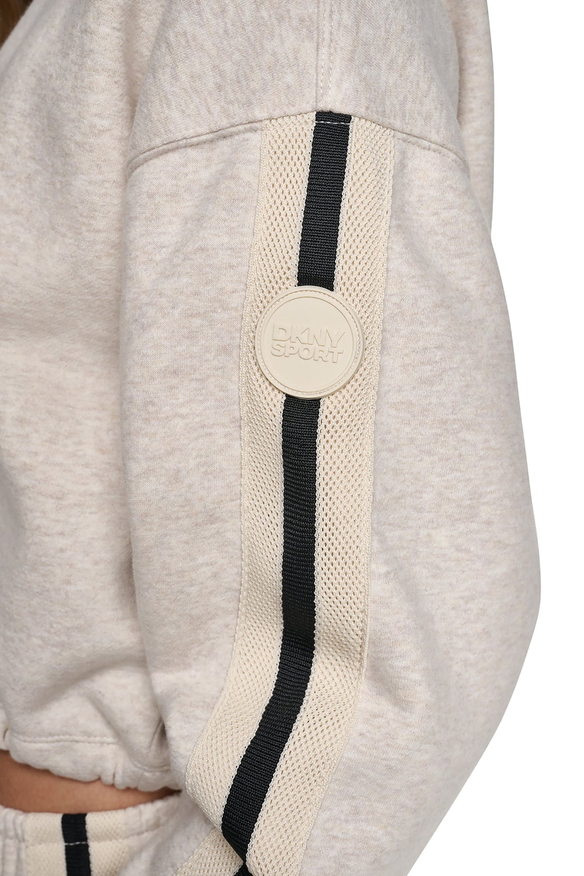 CROPPED STRIPED SWEATSHIRT - Cortado Heather | DKNY
