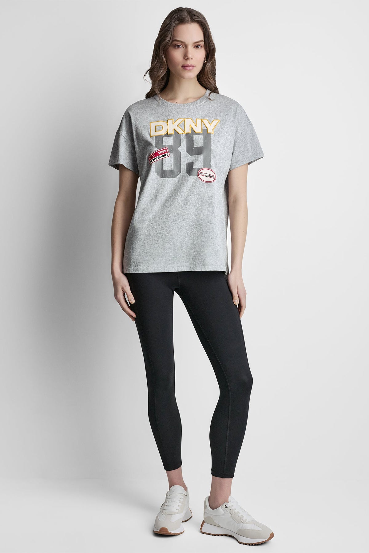 CAMPUS PATCH DROP SHOULDER TEE - Eggnog | DKNY