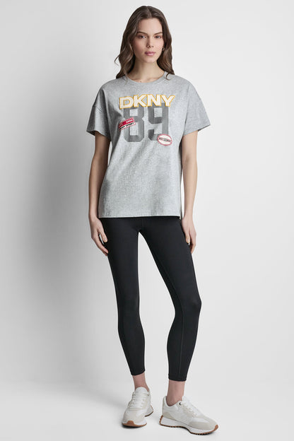 CAMPUS PATCH DROP SHOULDER TEE - Eggnog | DKNY