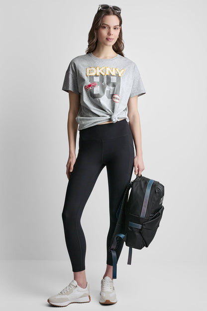 CAMPUS PATCH DROP SHOULDER TEE - Eggnog | DKNY