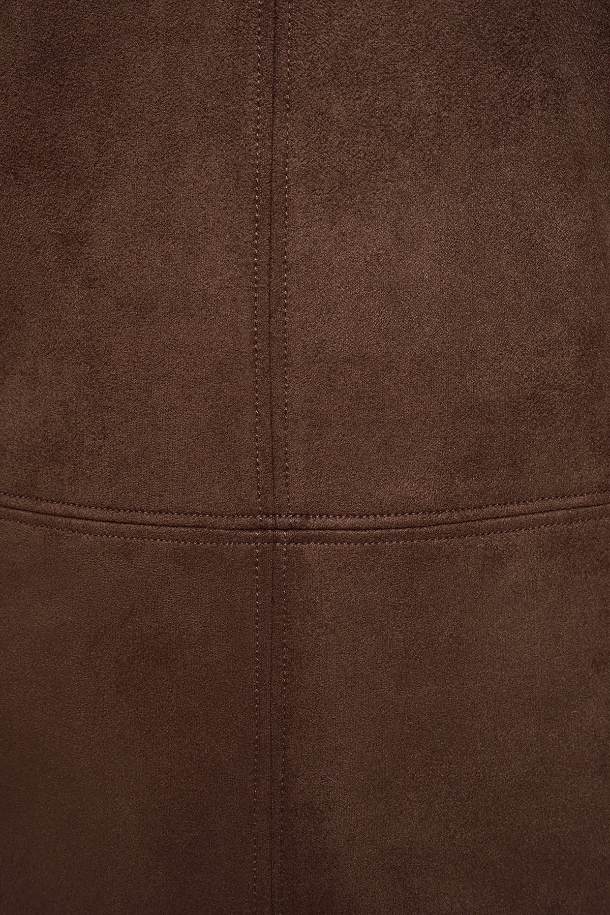 COLLARED FAUX SUEDE DRESS - Chestnut | DKNY
