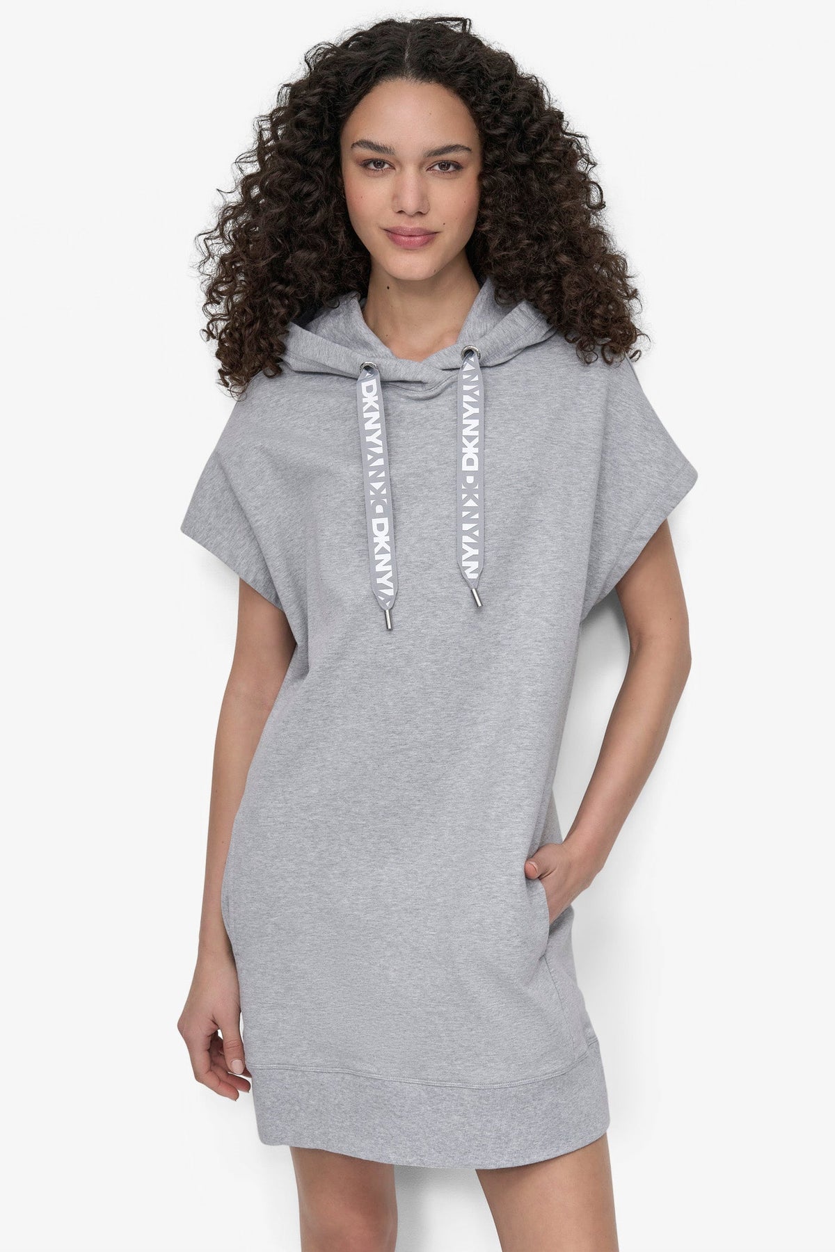 TWO-TONE LOGO DRAWCORD SNEAKER DRESS - Punch | DKNY