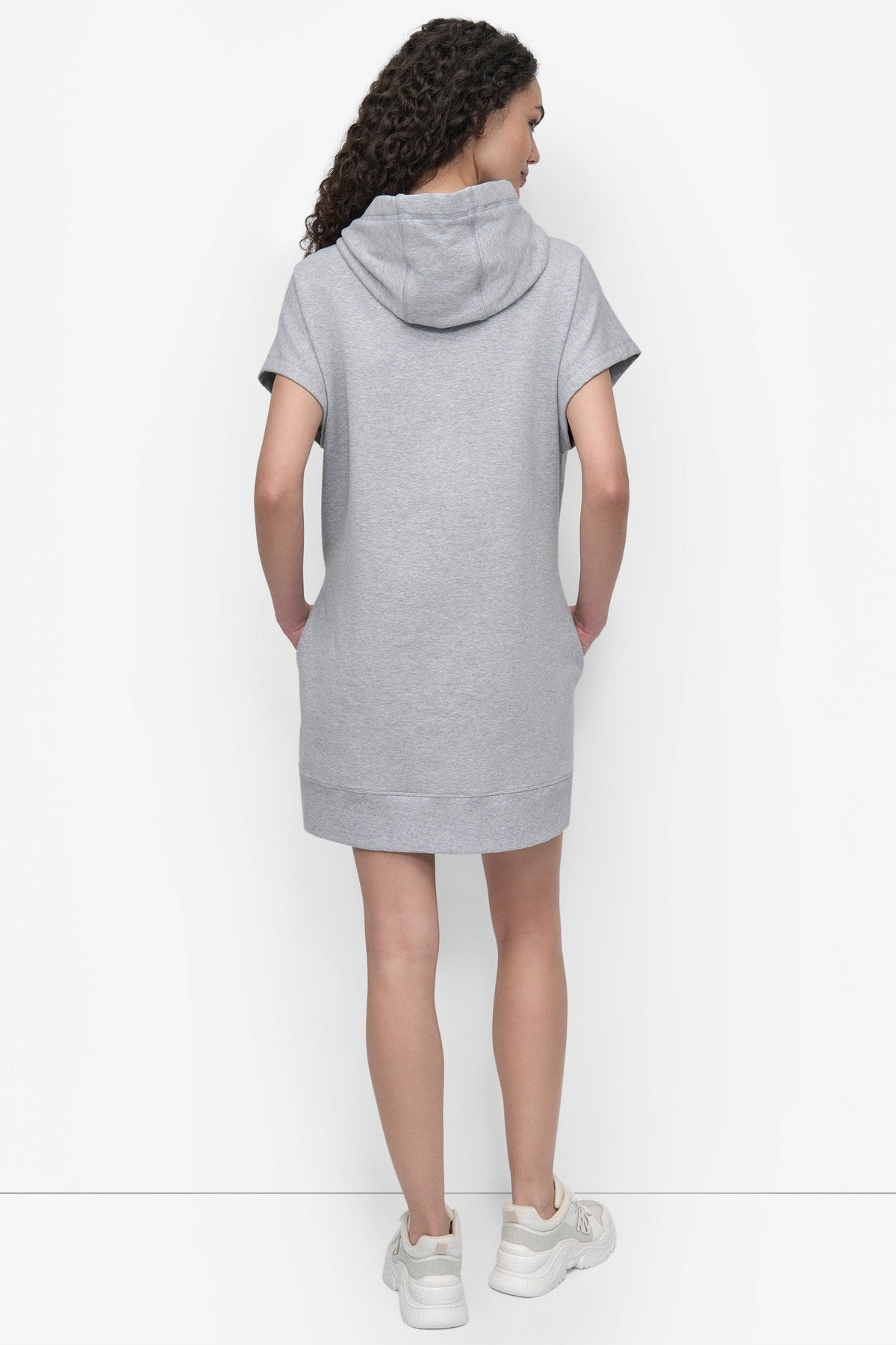 TWO-TONE LOGO DRAWCORD SNEAKER DRESS - Punch | DKNY
