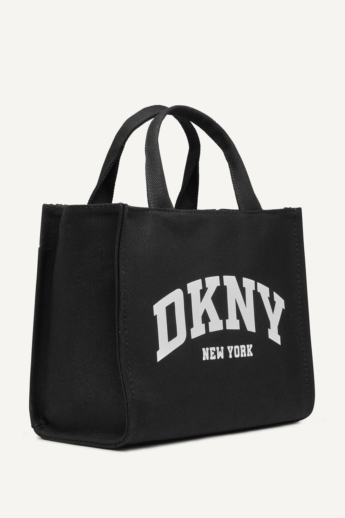 HADLEE CANVAS MEDIUM LOGO TOTE - LIGHT CITY KHAKI/ BLACK | DKNY