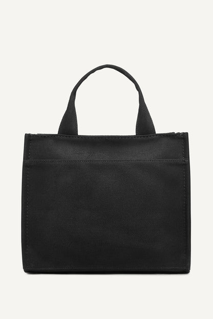 HADLEE CANVAS MEDIUM LOGO TOTE - LIGHT CITY KHAKI/ BLACK | DKNY