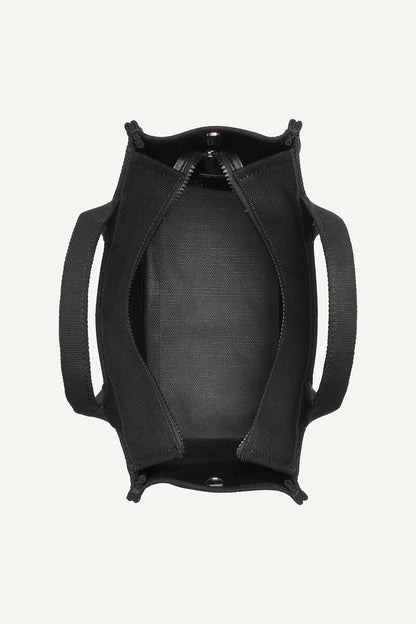 HADLEE CANVAS MEDIUM LOGO TOTE - LIGHT CITY KHAKI/ BLACK | DKNY