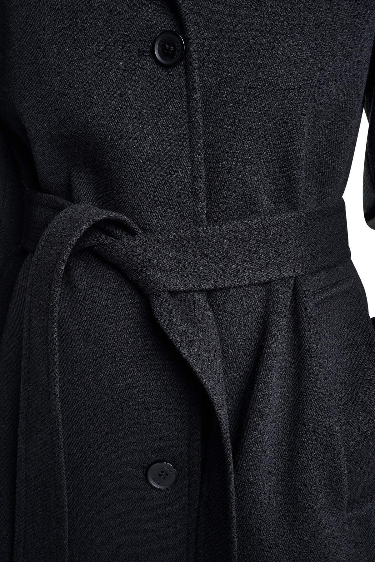 TWILL COAT WITH FUR COLLAR - Black | DKNY