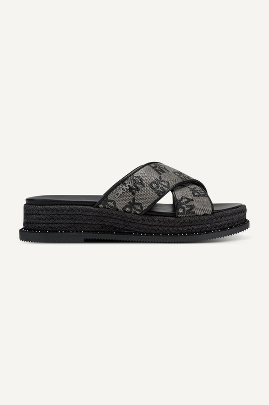 BERRIS X BAND WEDGE ESPADRILLE - Black | DKNY