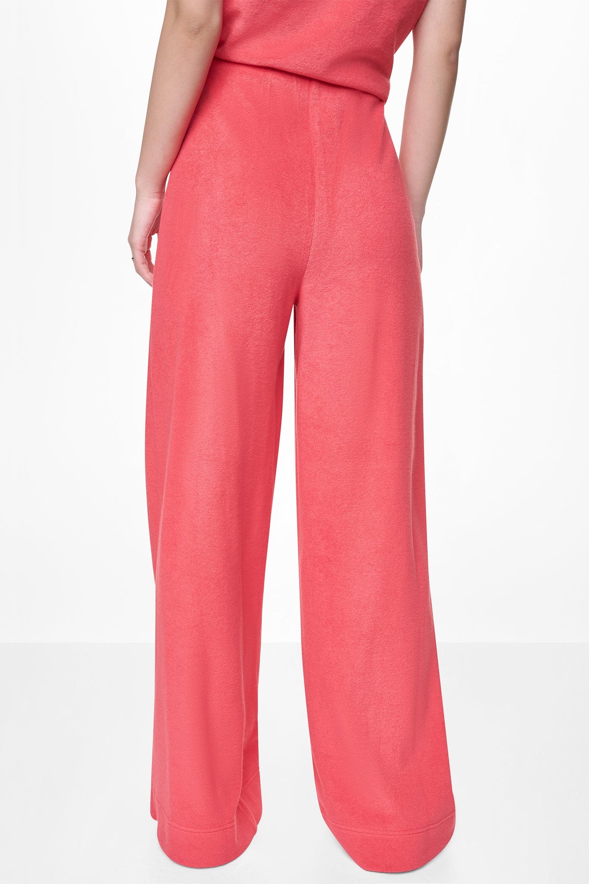 TOWELLING TERRY HIGH RISE WIDE LEG PANT - Punch | DKNY