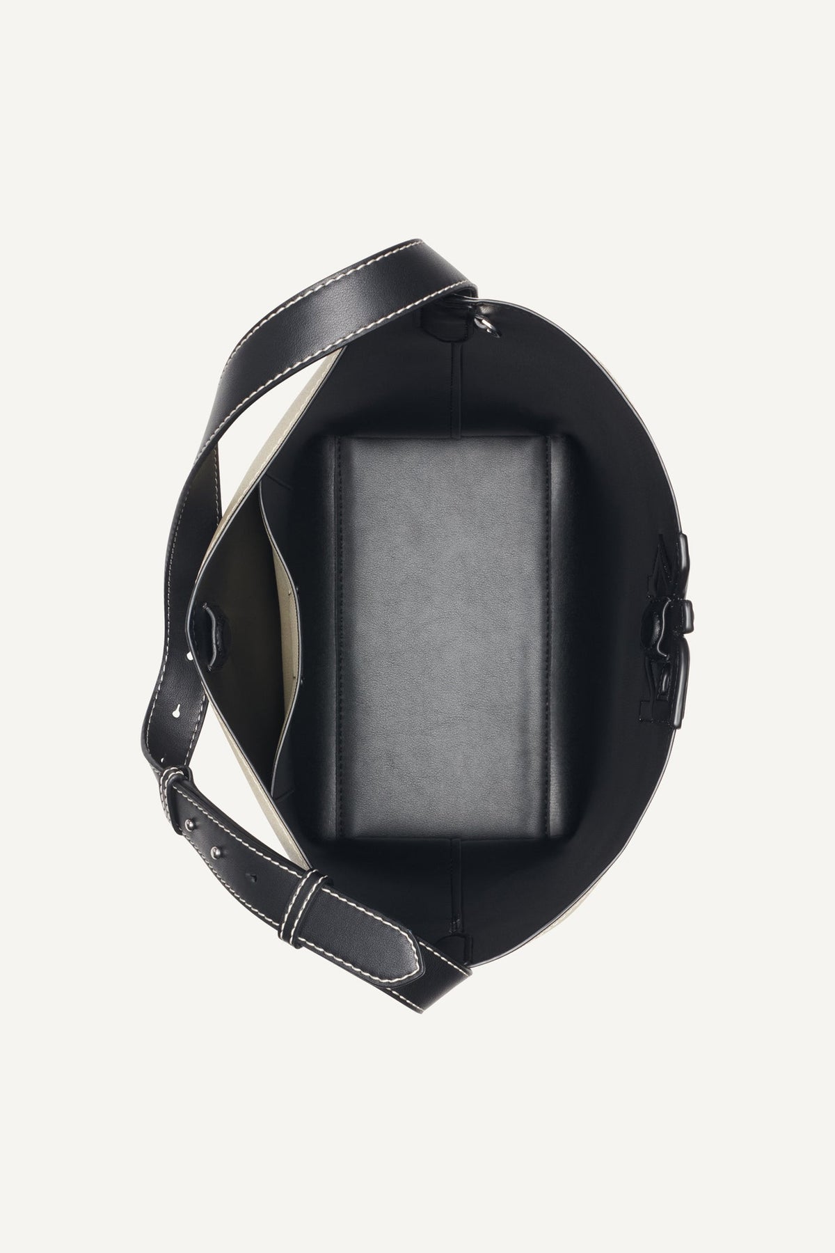 NICOLE LOGO BUCKET BAG - Natural/Black | DKNY