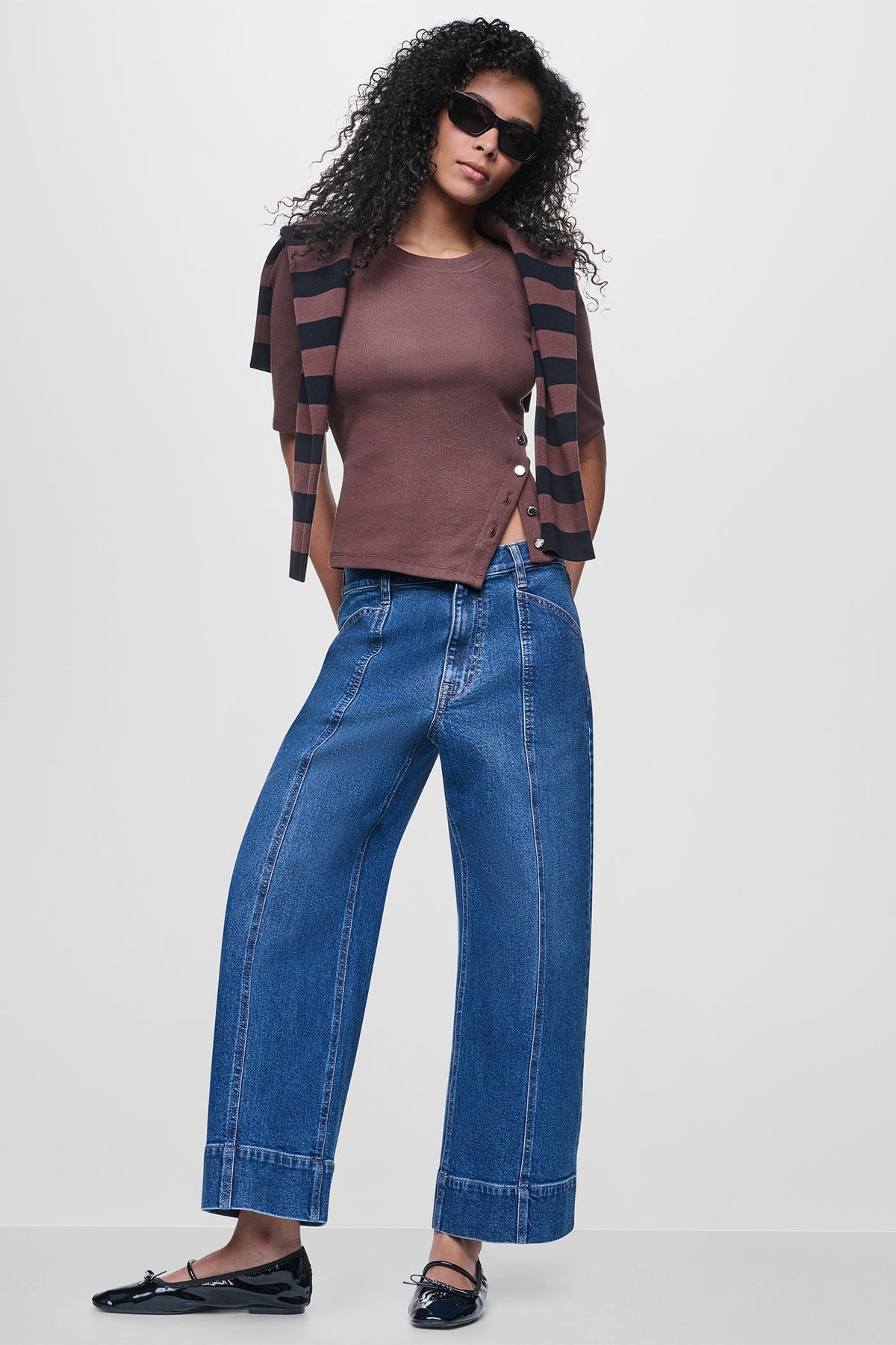 SHORT SLEEVE ASYMMETRIC TOP - Eggnog | DKNY