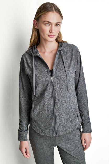SPACEDYE FULL ZIP HOODIE - Claret Spacedye | DKNY