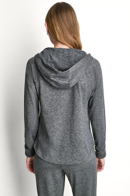 SPACEDYE FULL ZIP HOODIE - Claret Spacedye | DKNY