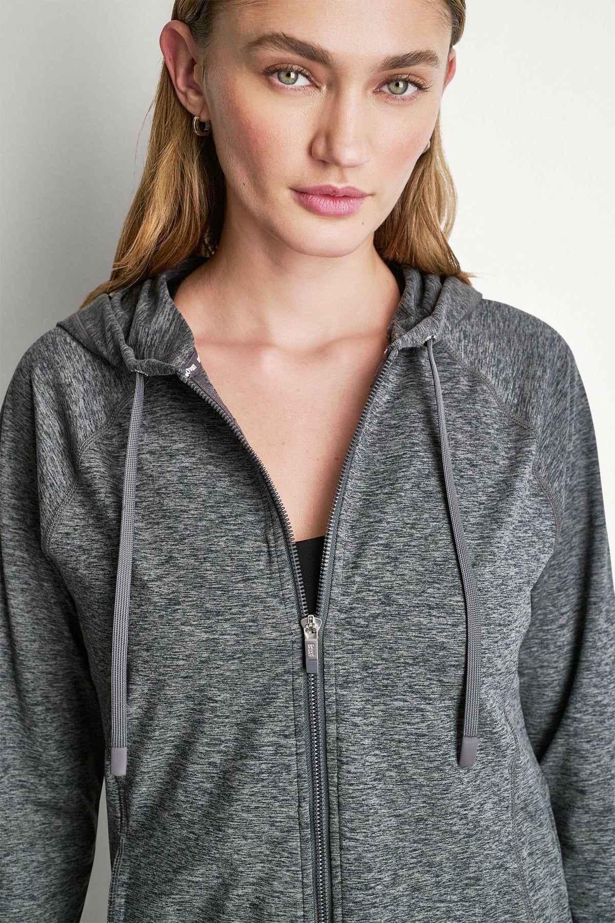 SPACEDYE FULL ZIP HOODIE - Claret Spacedye | DKNY