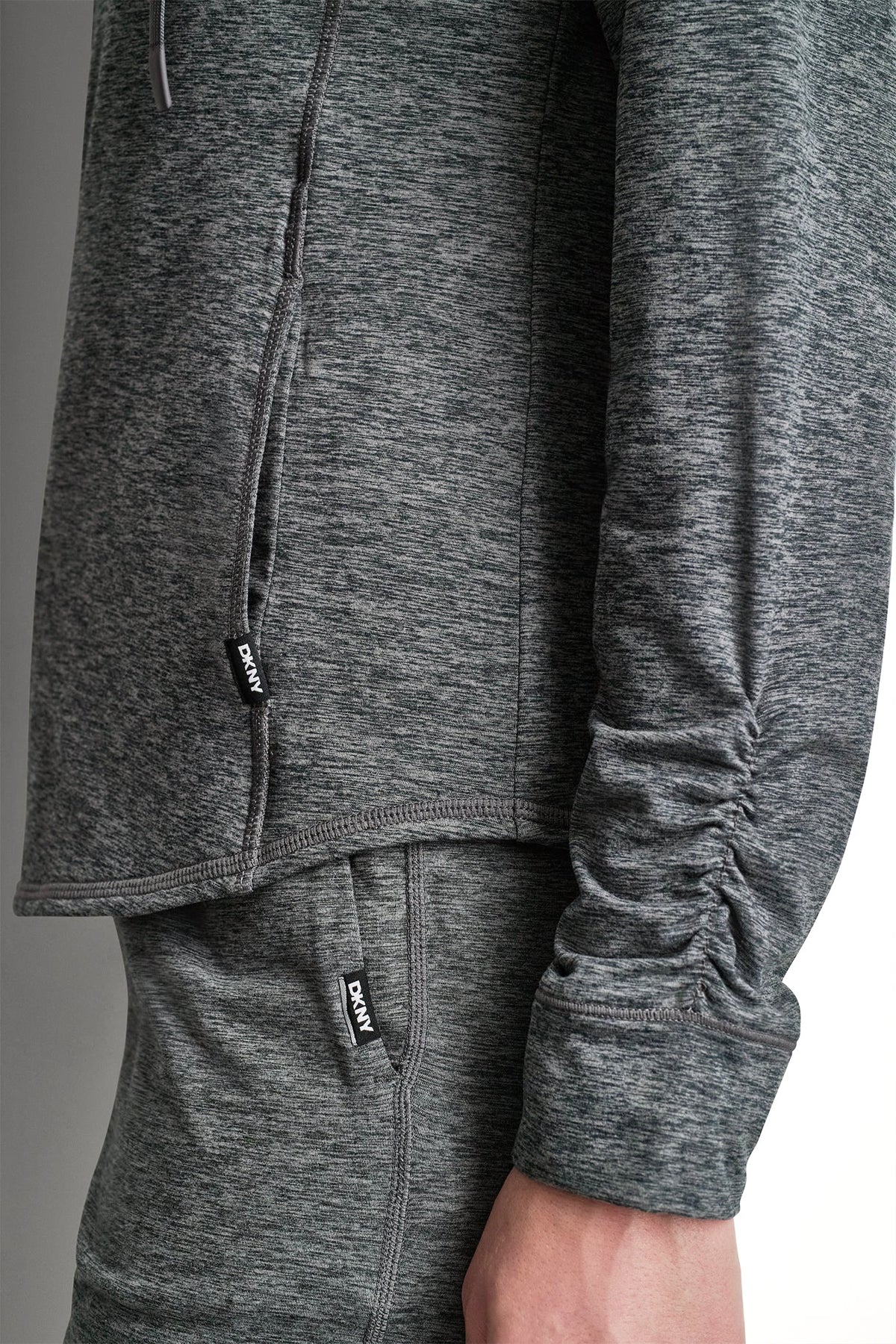 SPACEDYE FULL ZIP HOODIE - Claret Spacedye | DKNY