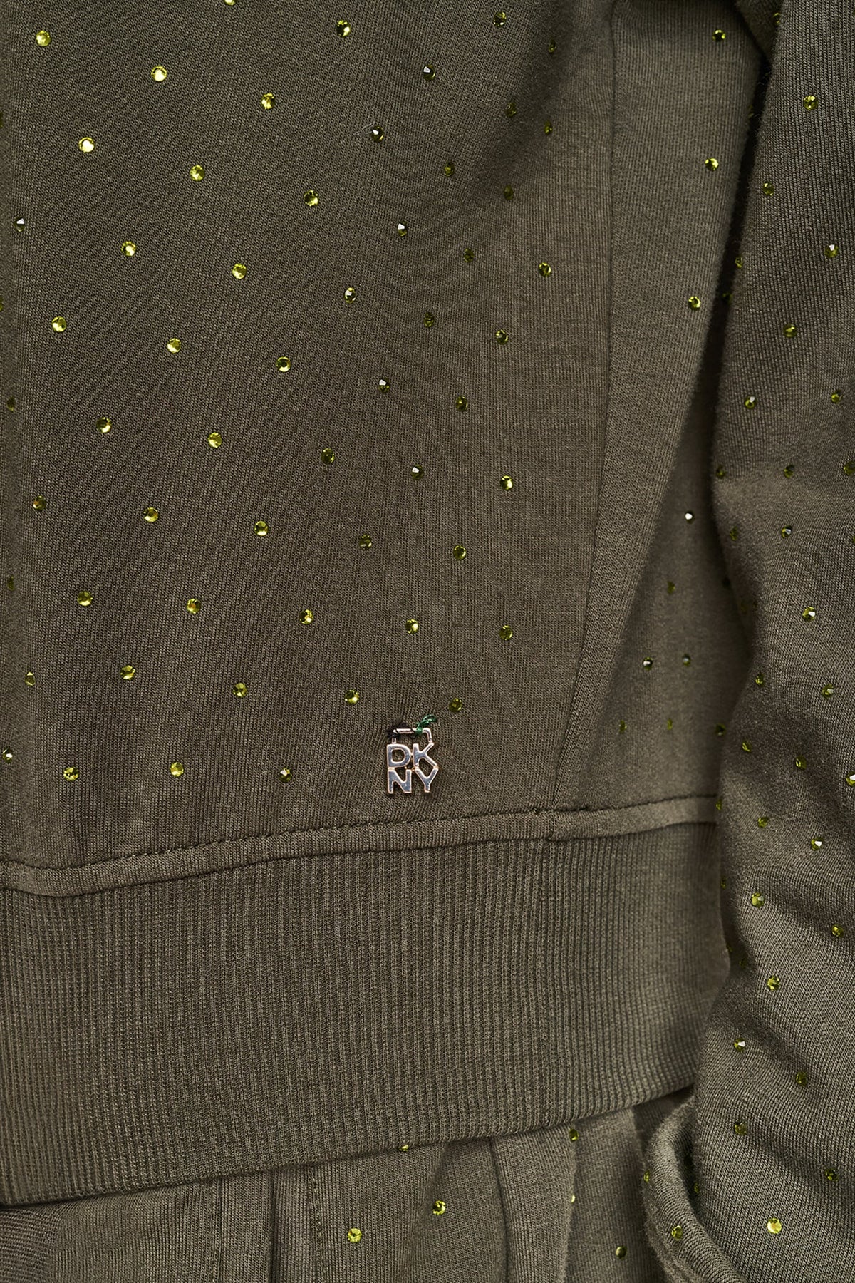 RHINESTONE HOODIE - Cortado Heather/Clear | DKNY