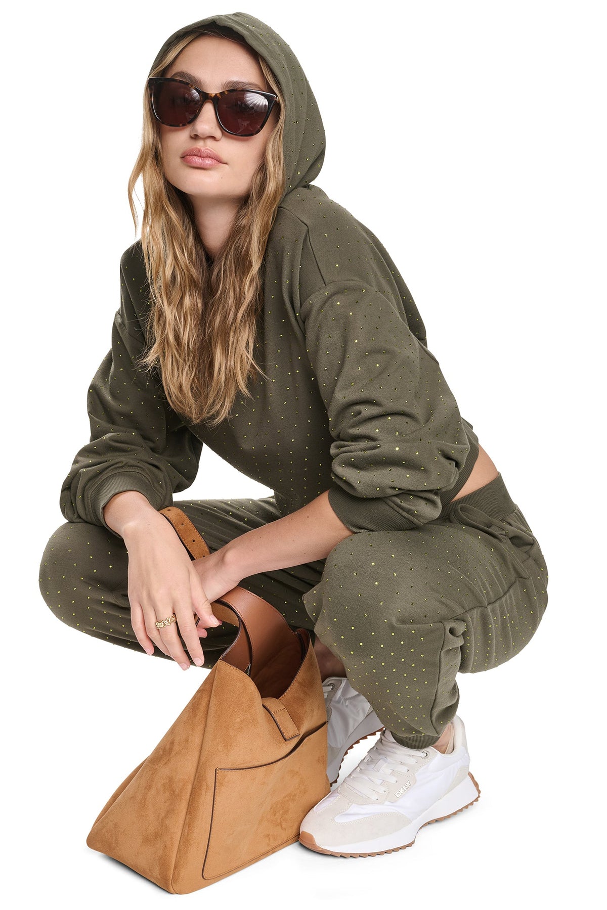 RHINESTONE HOODIE - Hemlock/Hemlock | DKNY