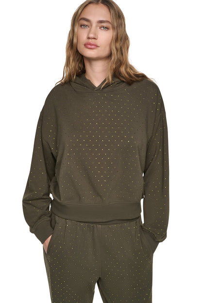 RHINESTONE HOODIE - Hemlock/Hemlock | DKNY