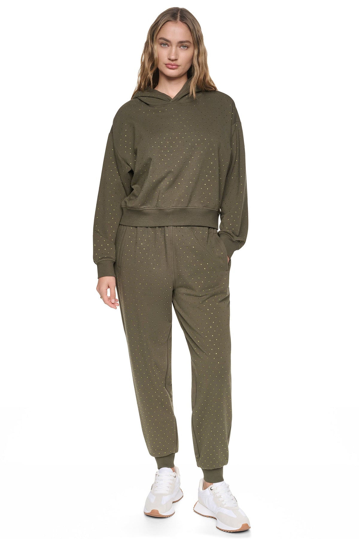 RHINESTONE HOODIE - Hemlock/Hemlock | DKNY