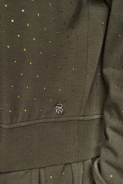 RHINESTONE HOODIE - Hemlock/Hemlock | DKNY