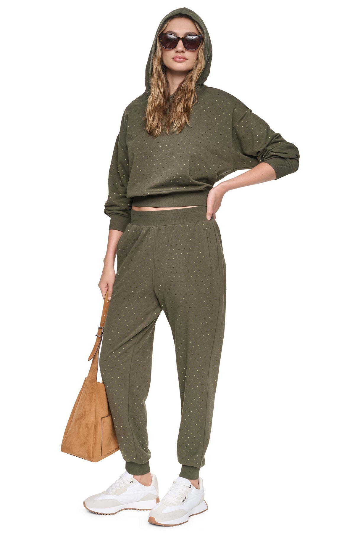 RHINESTONE HOODIE - Hemlock/Hemlock | DKNY