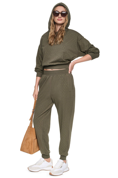 RHINESTONE HOODIE - Hemlock/Hemlock | DKNY