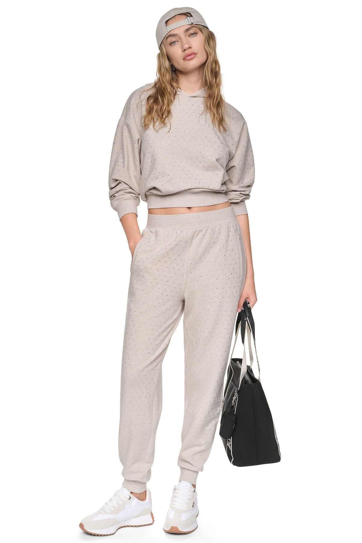 HIGH-RISE RHINESTONE JOGGER PANT - Hemlock/Hemlock | DKNY