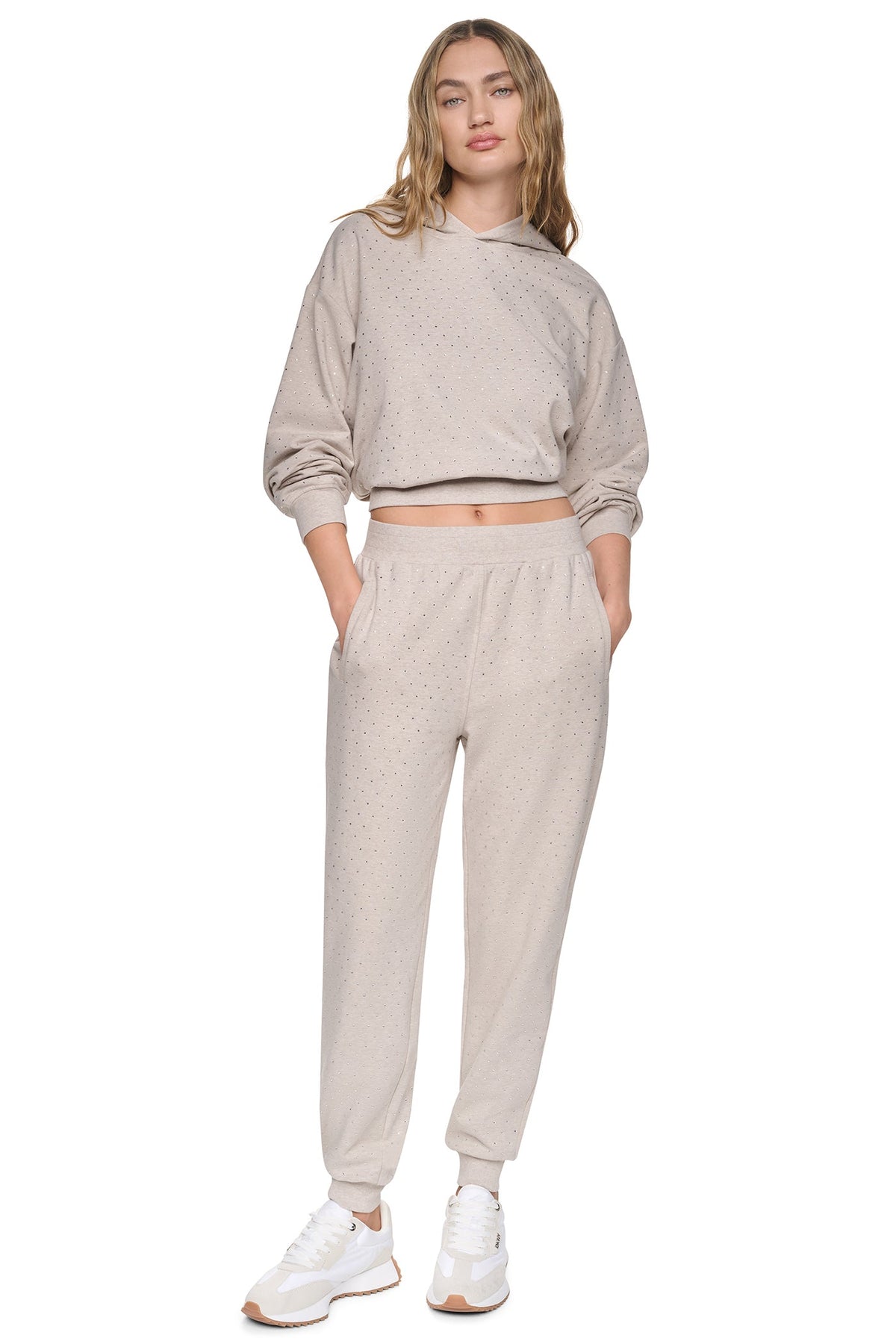 HIGH-RISE RHINESTONE JOGGER PANT - Hemlock/Hemlock | DKNY