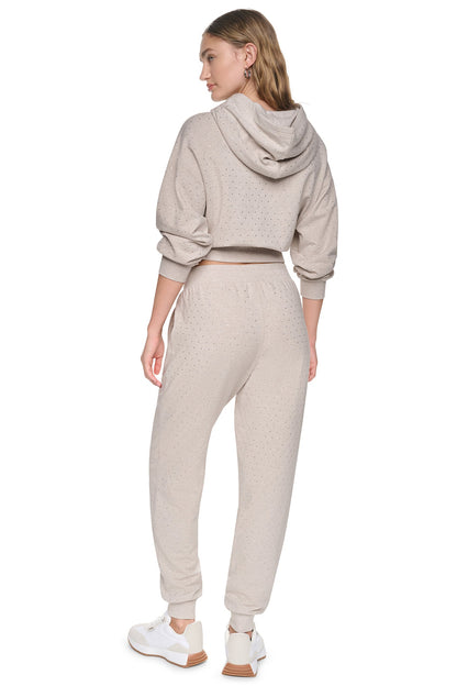 HIGH-RISE RHINESTONE JOGGER PANT - Hemlock/Hemlock | DKNY