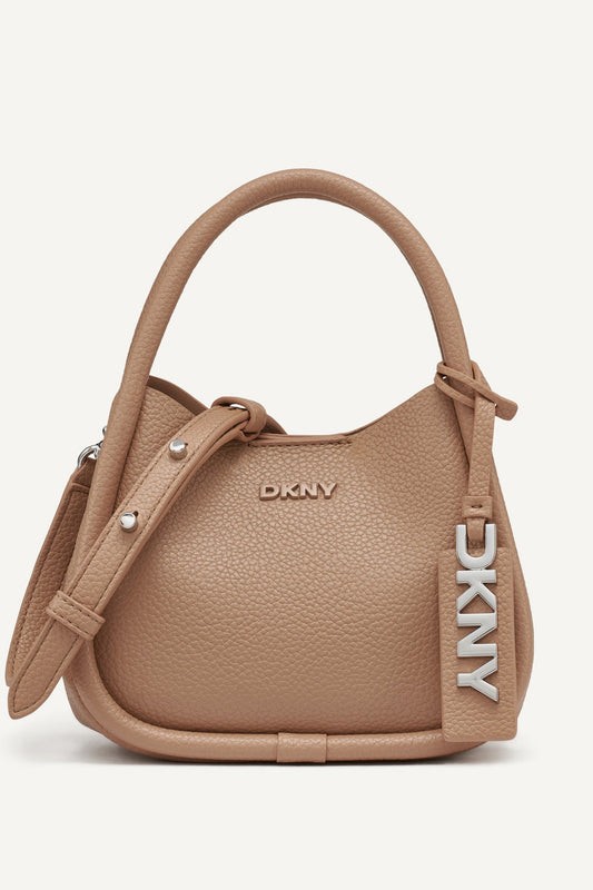 CAPRI HOBO CROSSBODY BAG - Black/Silver | DKNY