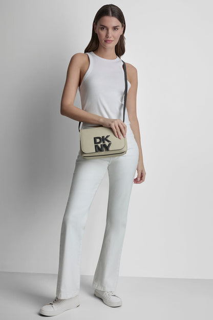 NICOLE LOGO CROSSBODY BAG - Natural/Black | DKNY