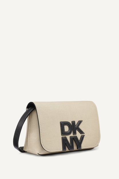 NICOLE LOGO CROSSBODY BAG - Natural/Black | DKNY