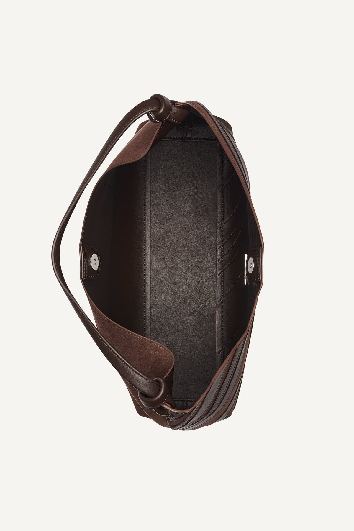 PAULA STRIPE HOBO BAG - Coffee Bean | DKNY
