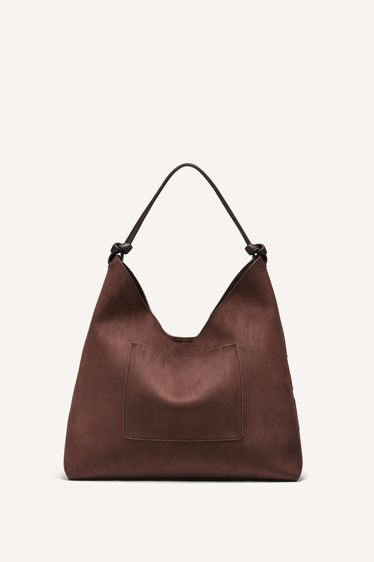 PAULA STRIPE HOBO BAG - Coffee Bean | DKNY