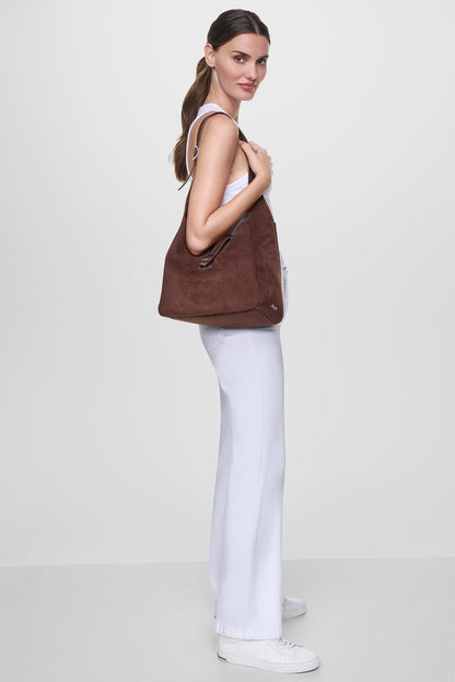 DARIA LARGE HOBO BAG - Chocolate | DKNY
