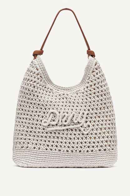PAULA CROCHET LOGO HOBO BAG - Midnight | DKNY