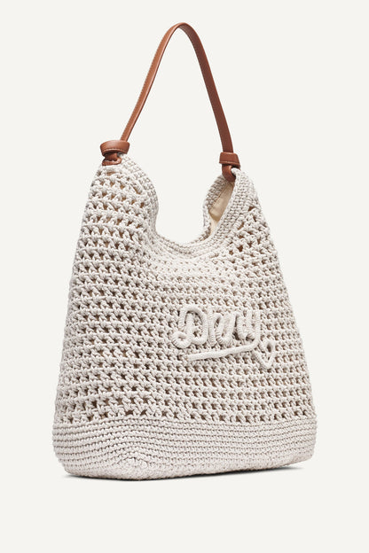 PAULA CROCHET LOGO HOBO BAG - Midnight | DKNY