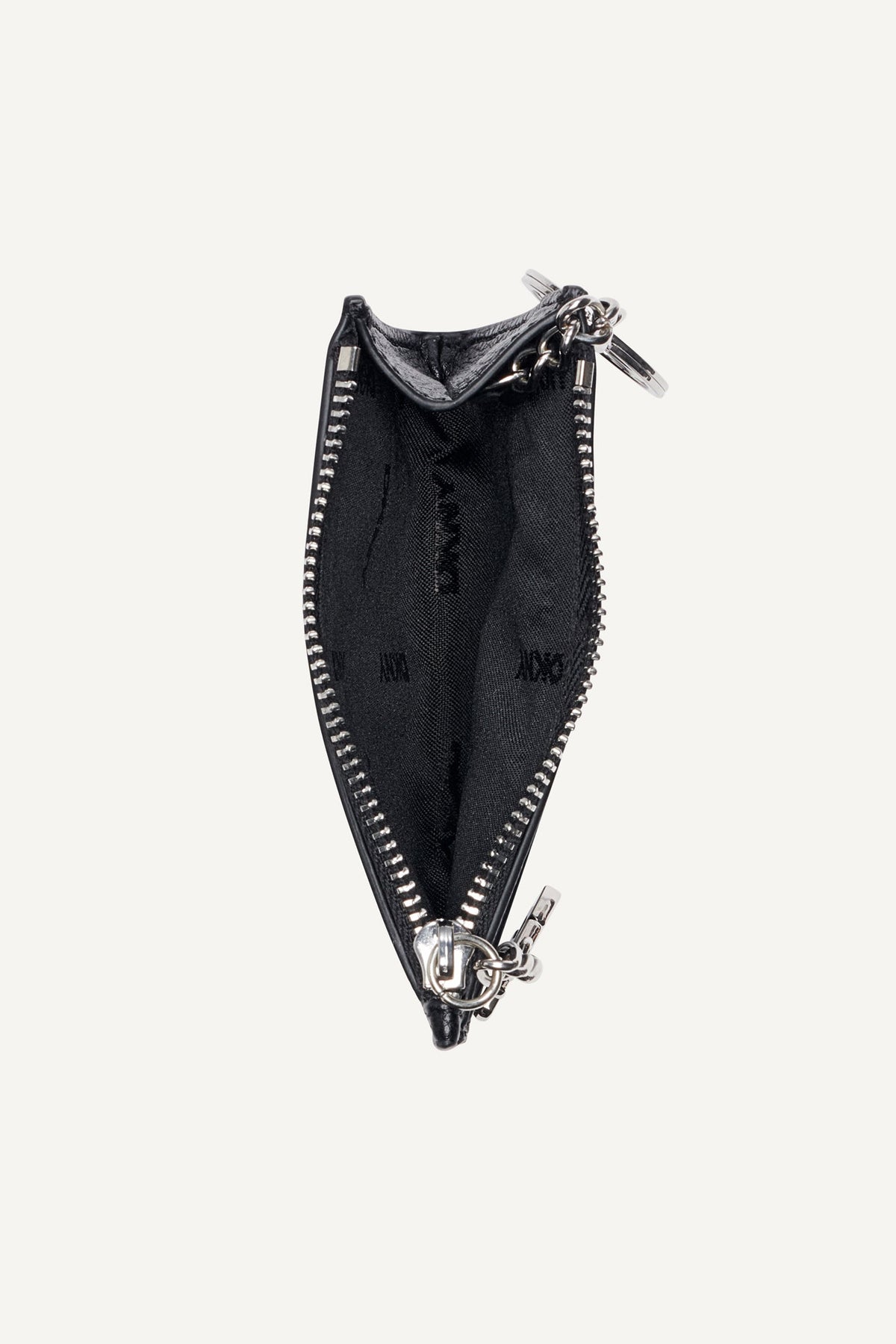 SARAH TOP ZIP CARD HOLDER - Black/Silver | DKNY