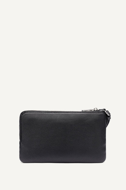 SARAH DUAL ZIP POUCH WRISTLET - Denim/Black | DKNY