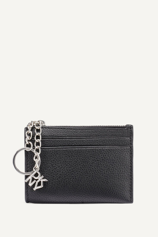 SARAH TOP ZIP CARD HOLDER - Hot Pink | DKNY