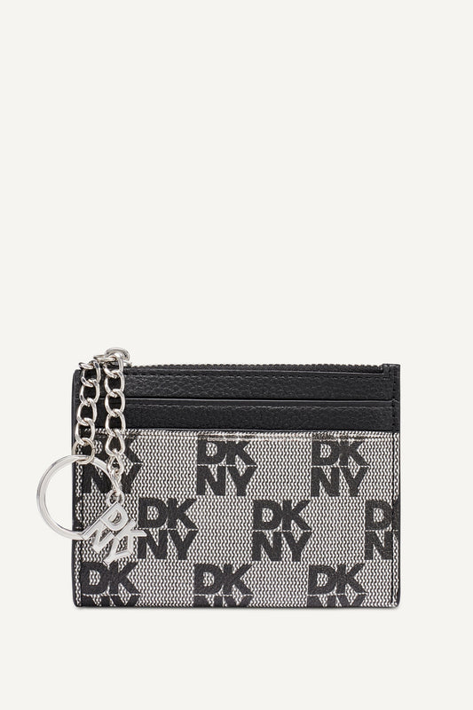 SARAH TOP ZIP CARD HOLDER - Chino/Cappuccino | DKNY