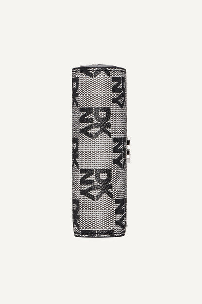 SARAH BIFOLD ZIP WALLET - Black Logo Black | DKNY