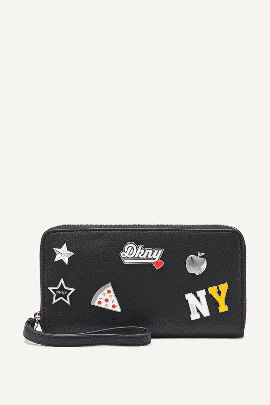 ETTA LARGE ZIP AROUND WALLET - Marshmallow | DKNY
