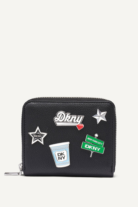 ETTA SMALL ZIP AROUND WALLET - Black | DKNY