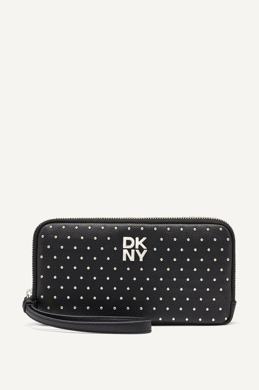 JENNY LARGE ZIP AROUND WALLET - Black | DKNY