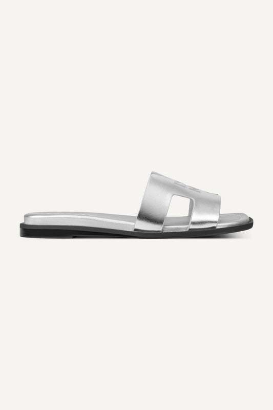 COLUMBA FLAT SLIDE - Silver | DKNY