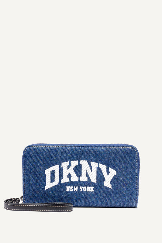 HADLEE LARGE ZIP AROUND WALLET - Denim | DKNY