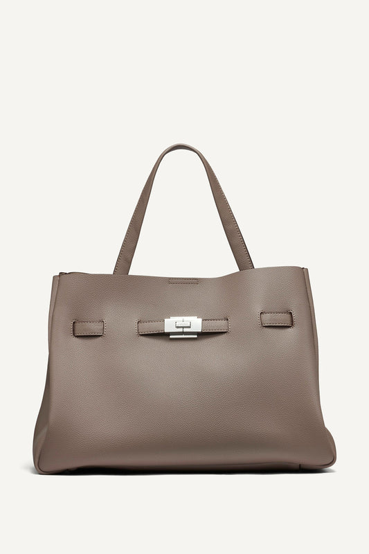 BRYAR LARGE SATCHEL - Silver | DKNY