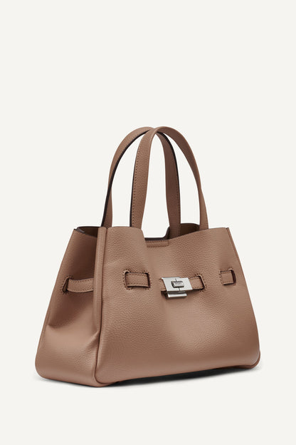 BRYAR SMALL SATCHEL - Black/Silver | DKNY